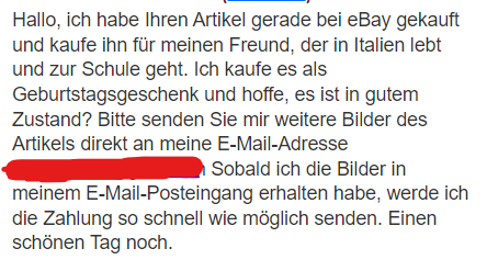 Kann man dem Käufer vertrauen? (eBay, PayPal, Versand)