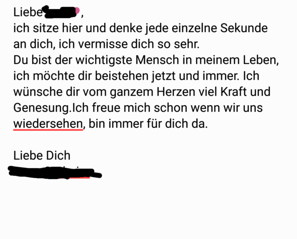 Freundin schreiben an eine brief Brief an