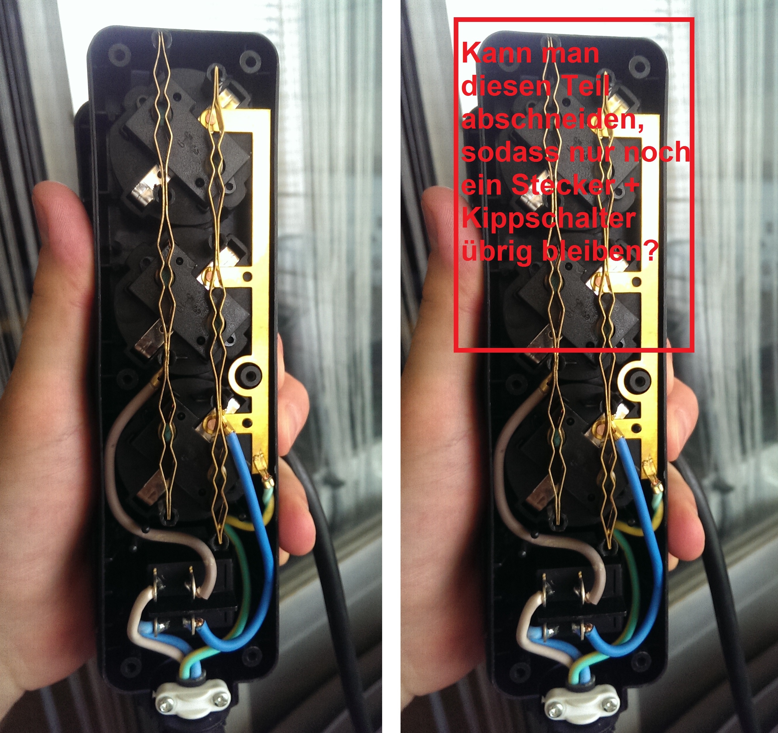 Kann man eine 3-fach Steckdosenleiste mit Schalter zu eiem