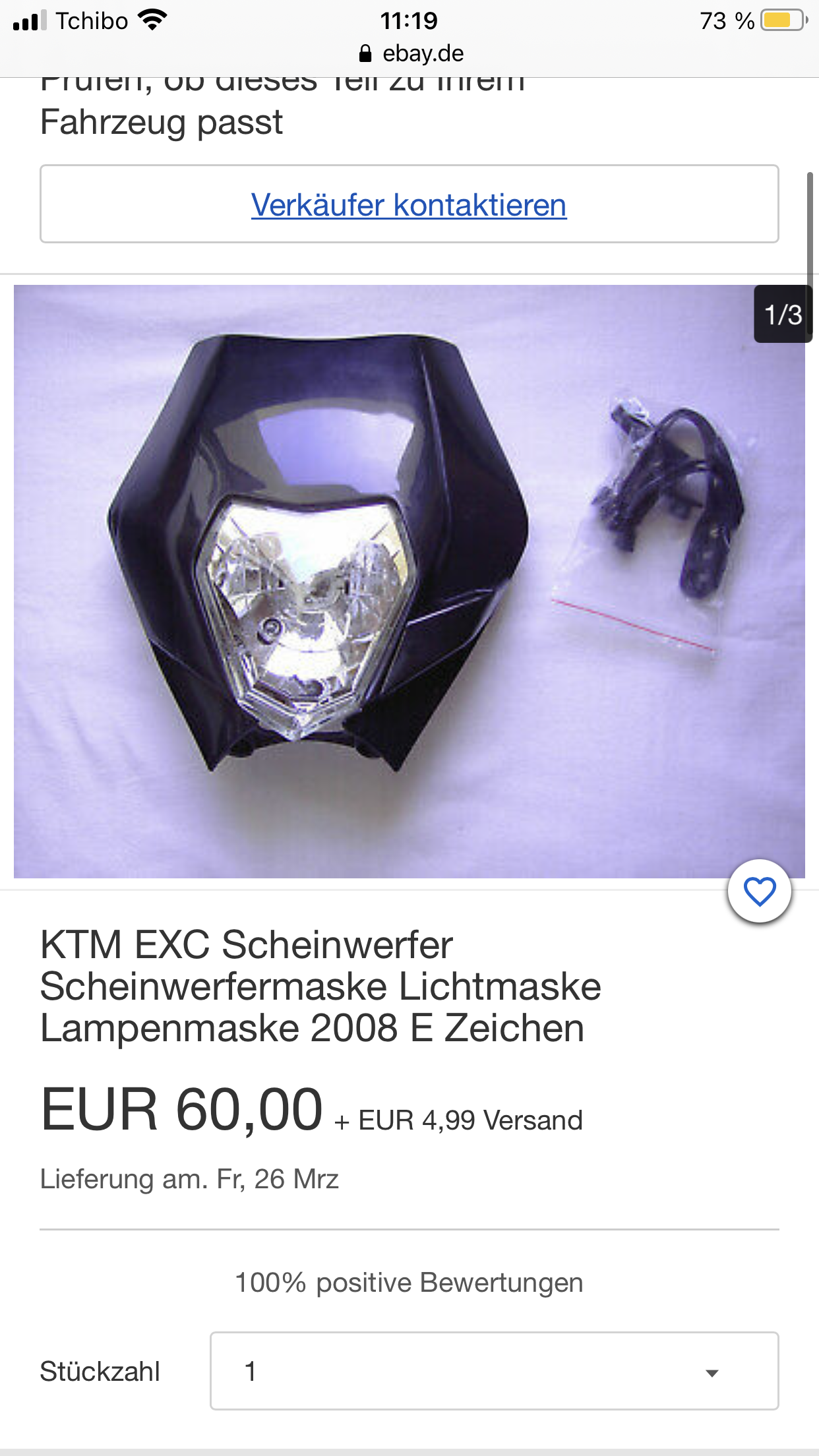 KTM EXC Lichtmaske  Kaufen auf Ricardo