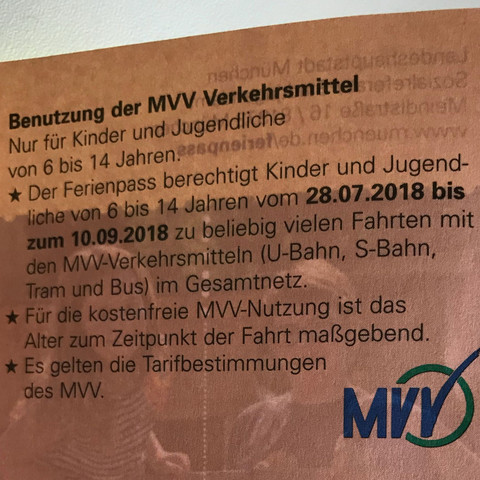 Infotext auf den Ticket  - (Zug, Bus, München)