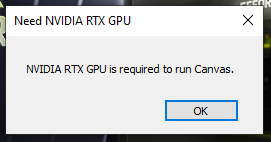 kann man nvidia canvas auch ohne rtx gpu benutzen?