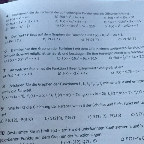 Hilfe - (Quadratische Funktionen)