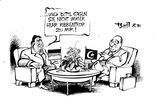 - (Zeitung, Karikatur, Außenminister)
