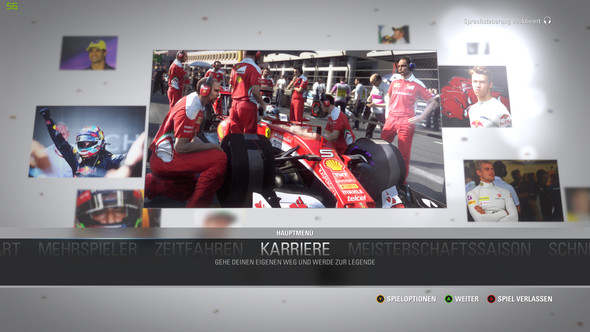 F1 Screen im Titelbild (Sprachsteuerung deaktiviert) - (PC, Formel 1, F1 2016 )
