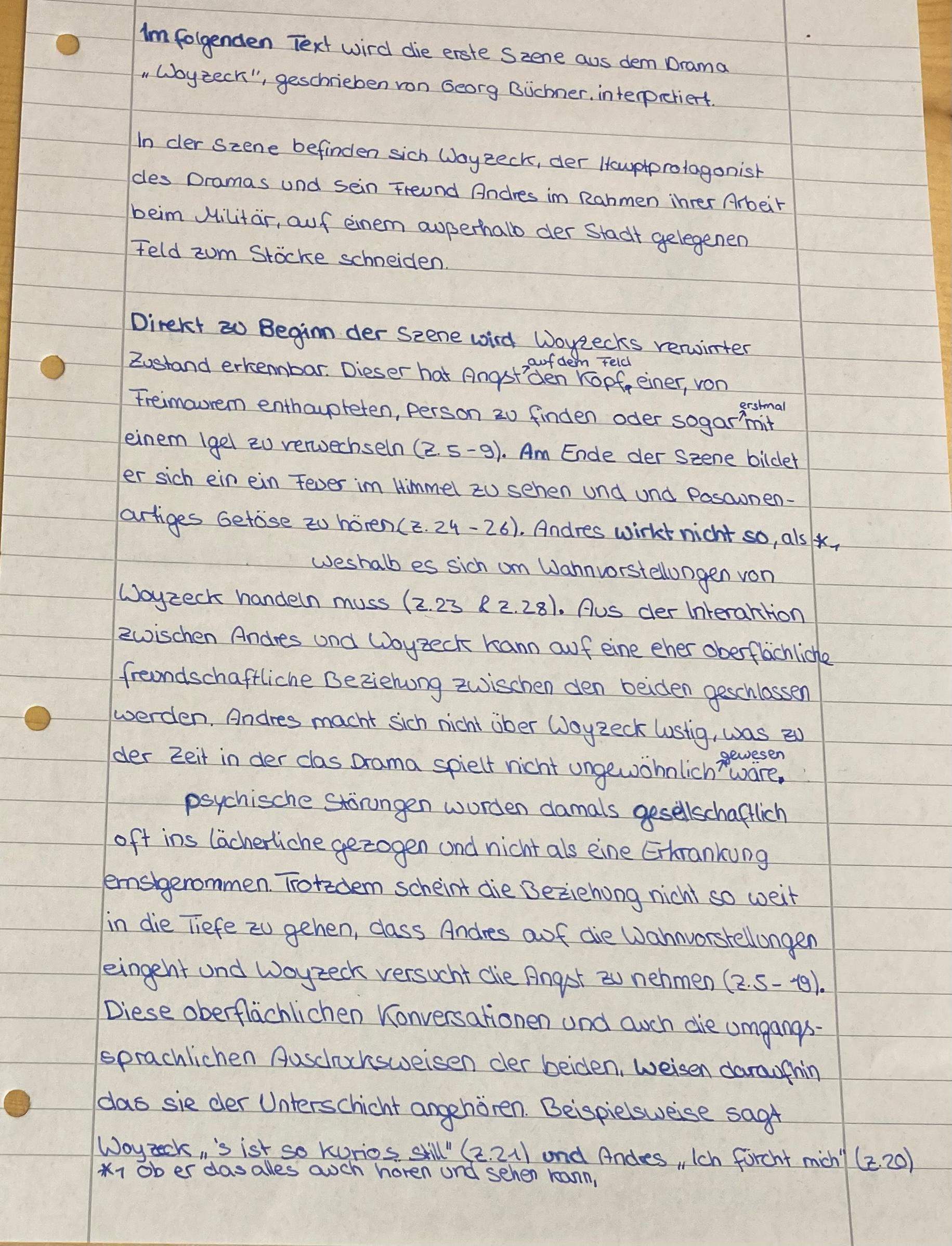 kann mir eventuell jemand eine kurze Rückmeldung zu einer Deutsch