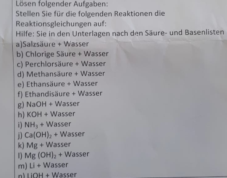 Kann Mir Jemand Bei Chemie Helfen Reaktionsgleichungen Schule Reaktionsgleichung