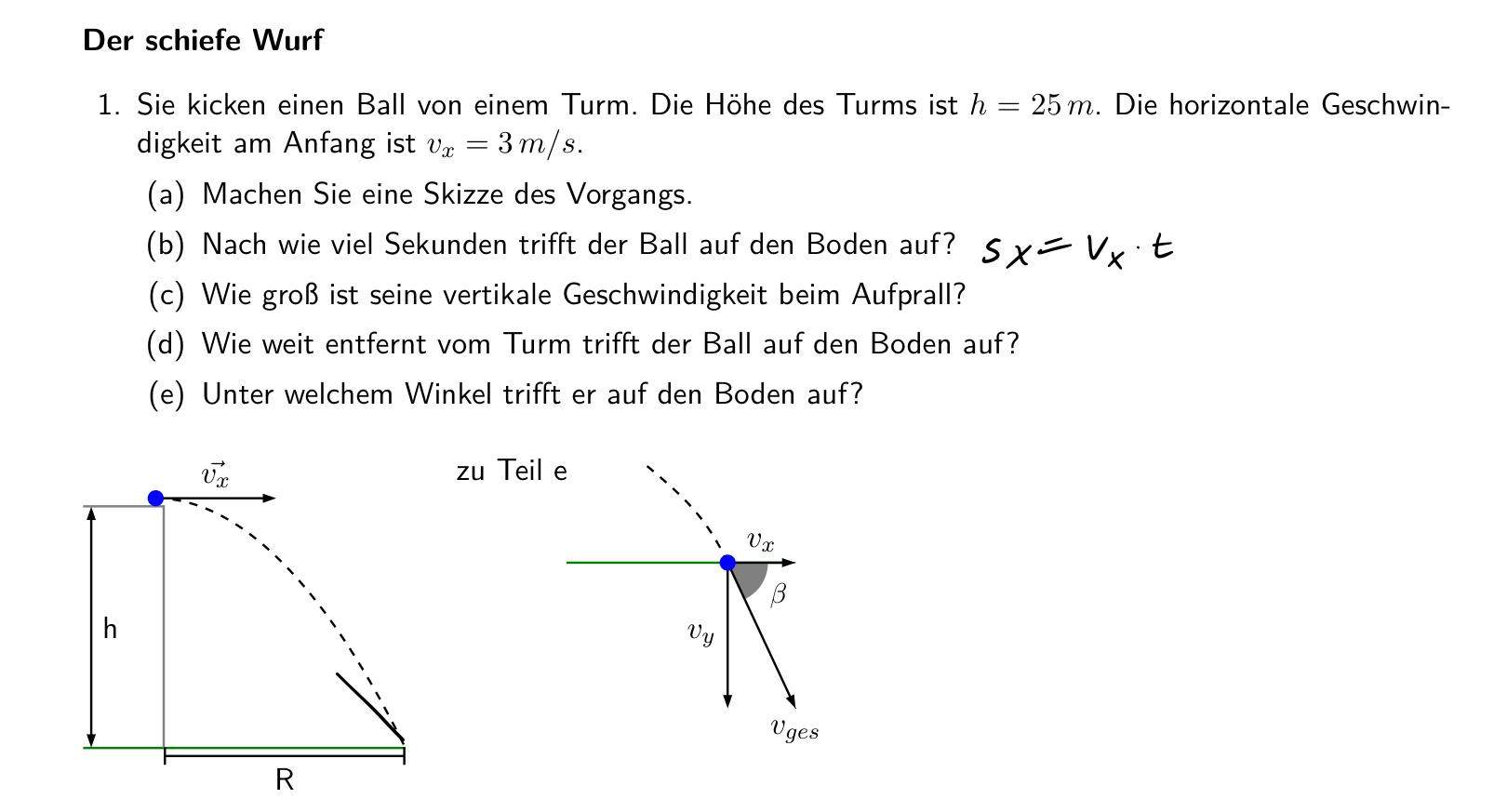 Beschleunigungs  und Geschwindigkeitsformeln