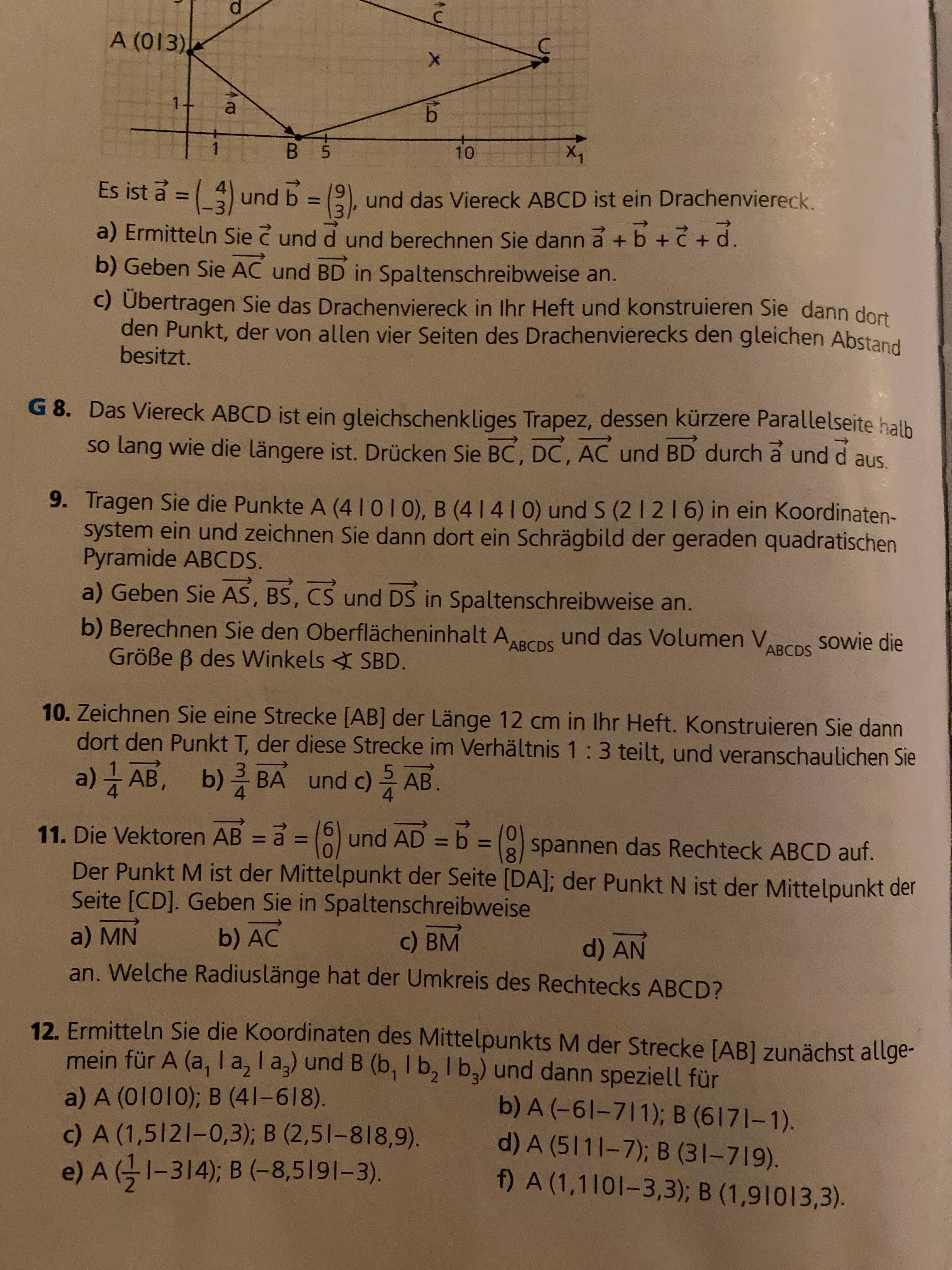 Kann Mir Jemand Bei Dieser Vektorrechnung Aufgabe Helfen Schule Mathe Mathematik