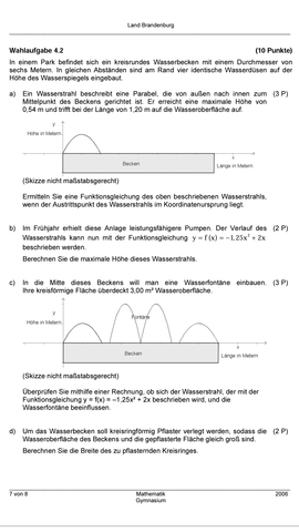 Aufgabe - (Mathe, Quadratische Funktionen)