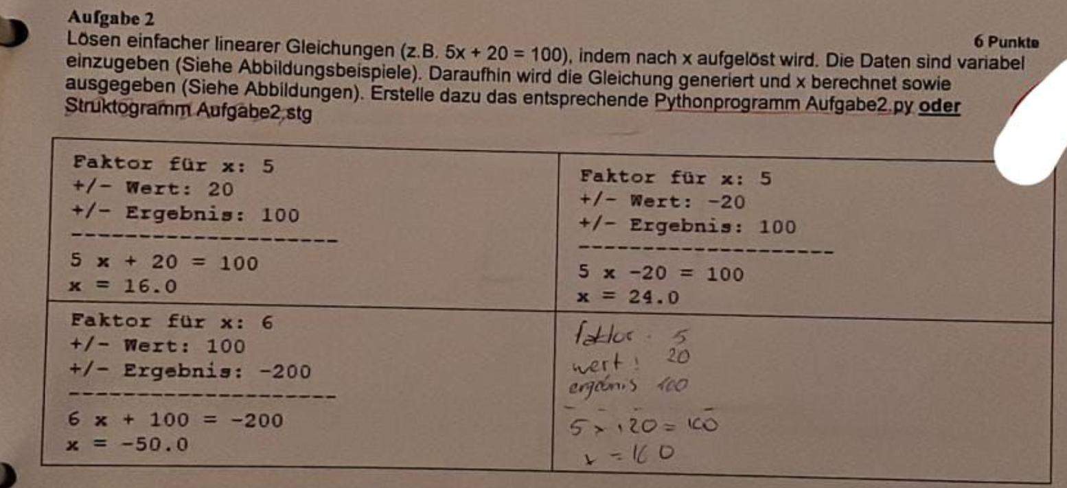 Überprüfen sie, ob die variable integer python ist |... Kann mir jemand das entsprechende Pythonprogramm erstellen? (Informatik ...