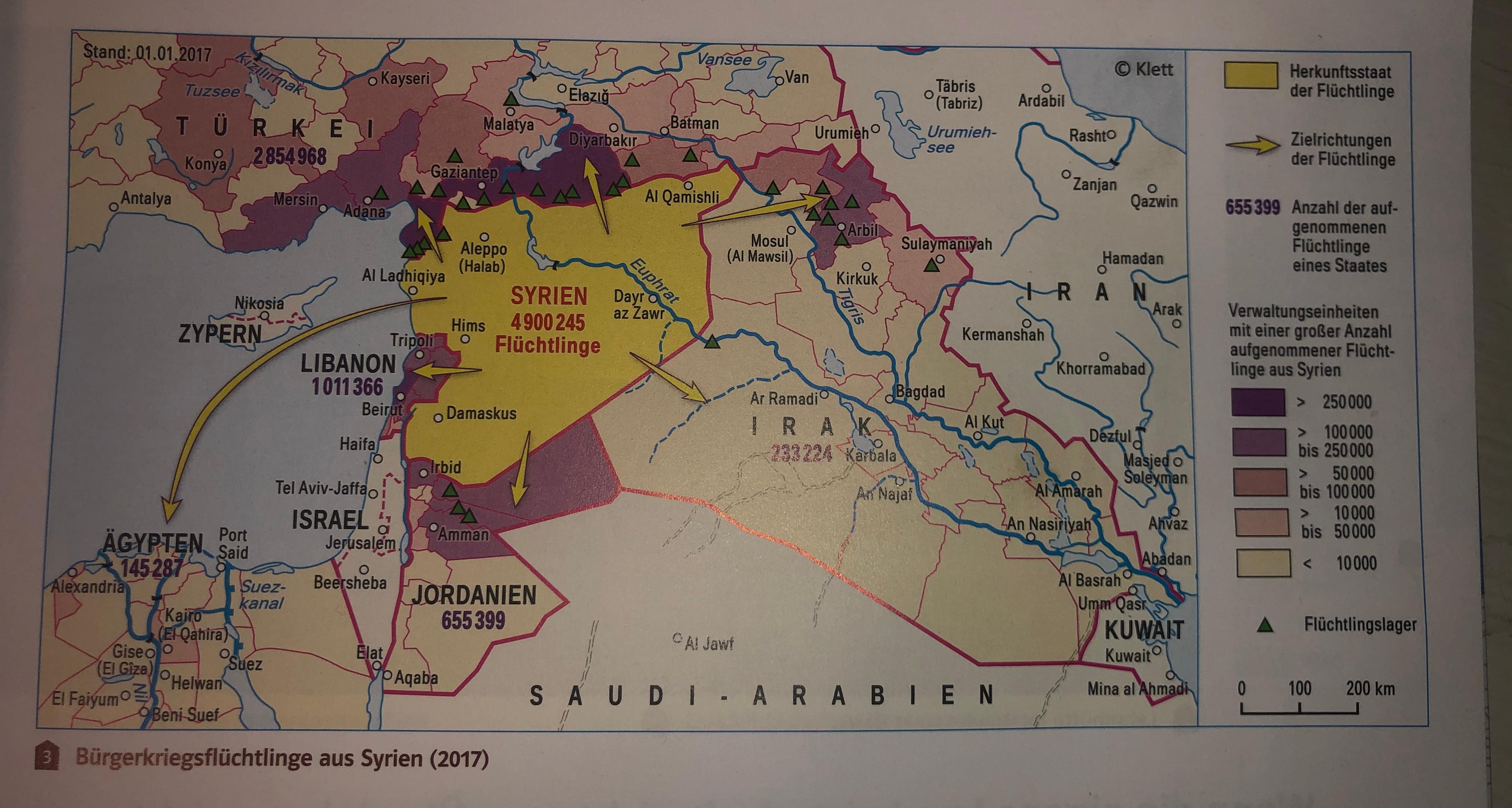 Kann Mir Jemand Die Karte Auswerten Erdkunde Karten Fluchtlinge Syrien