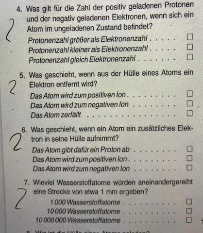 Kann mir jemand diese Fragen in Chemie beantworten? (Physik)