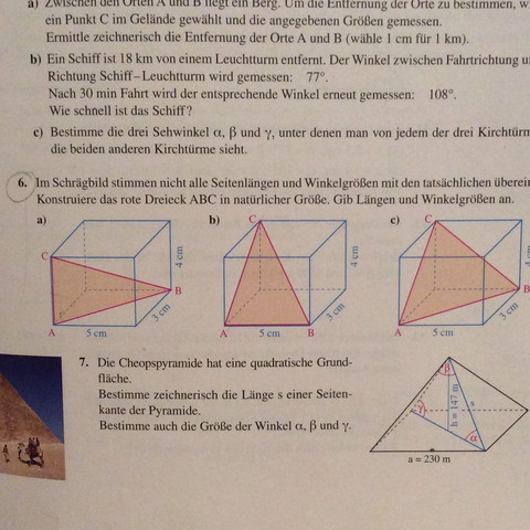 Es handelt sich um die Aufgabe 6. Ob a), b) oder c) ist erstmal unwichtig :) - (Mathematik, Gymnasium, Dreieck)