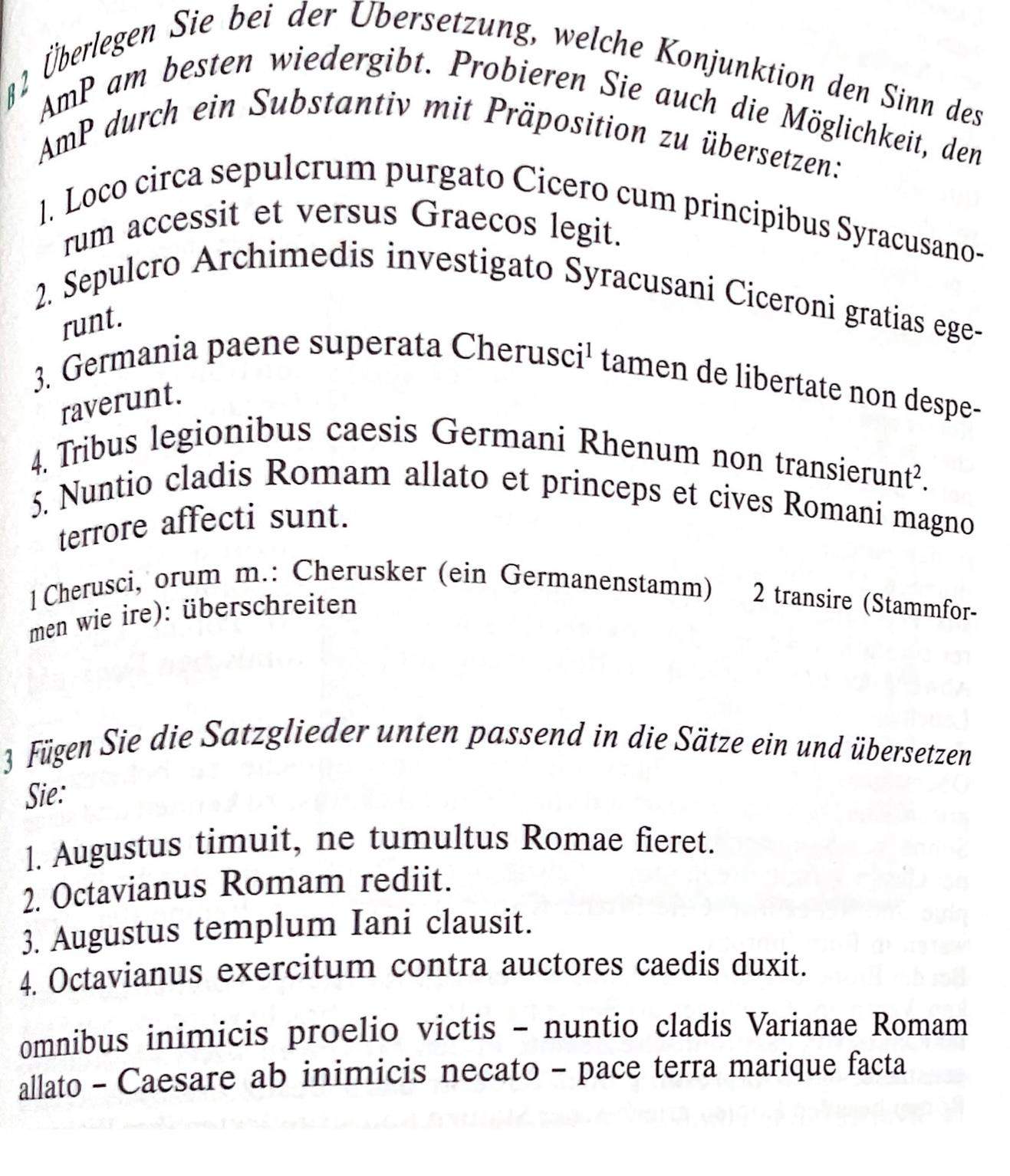 Kann mir jemand folgende Sätze von Latein auf Deutsch übersetzen