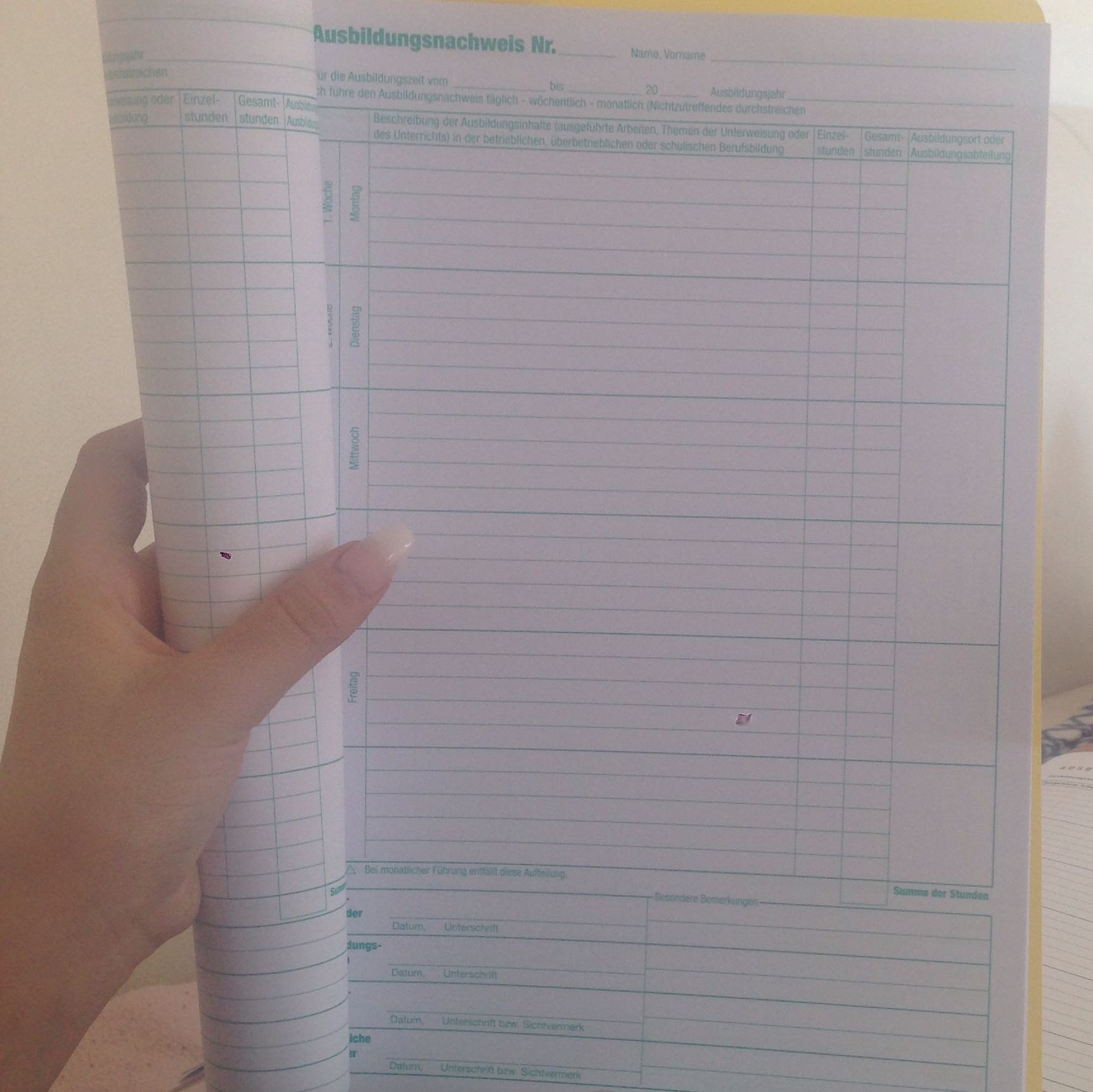 Kann Mir Jemand Helfen Ich Weiss Nicht Wie Ich Das Berichtsheft Fuhren Muss Ausbildung Einzelhandel Ausbildungsnachweis Ihk Hannover