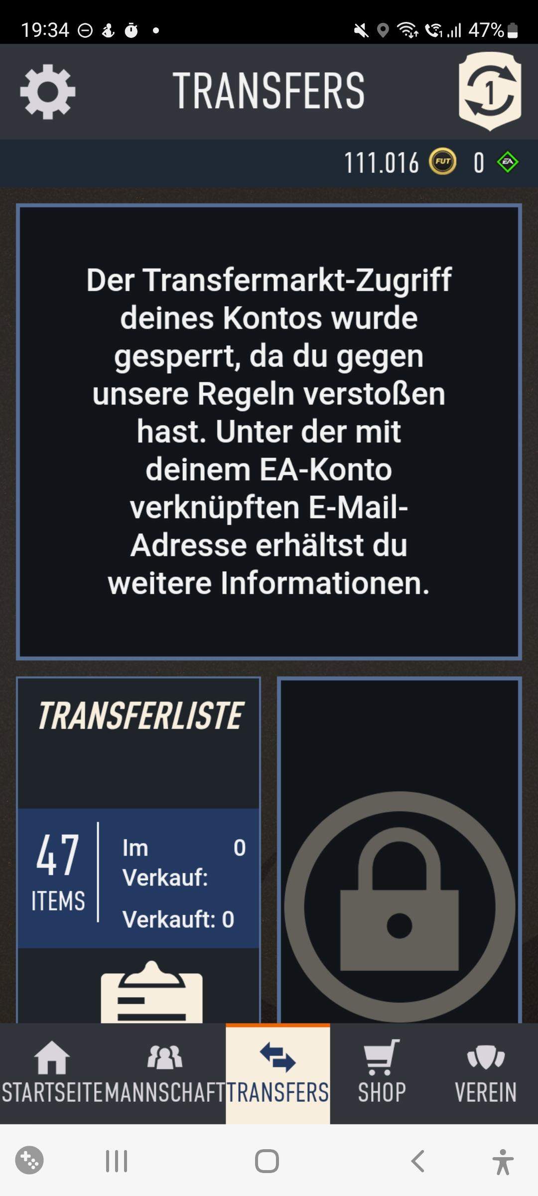 Kann mir jemand helfen was kann ich machen das ich wieder transfermarkt  benutzen kann? (FIFA 23)