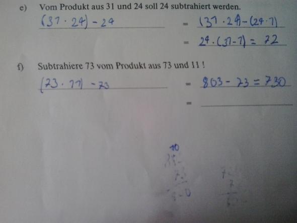 die aufgabe mit meiner Lösung - (Mathe, Aufgabe)