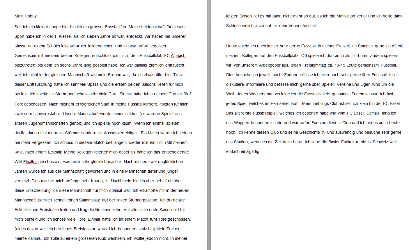 Kann mir jemand meinen Text in Französisch übersetzen ...