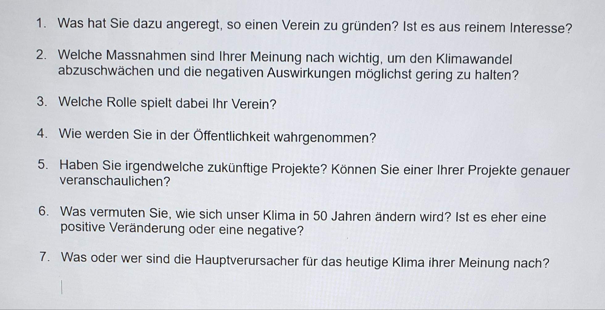 Kann mir jemand mit dem Interview weiterhelfen? (Schule, Deutsch, Abitur)