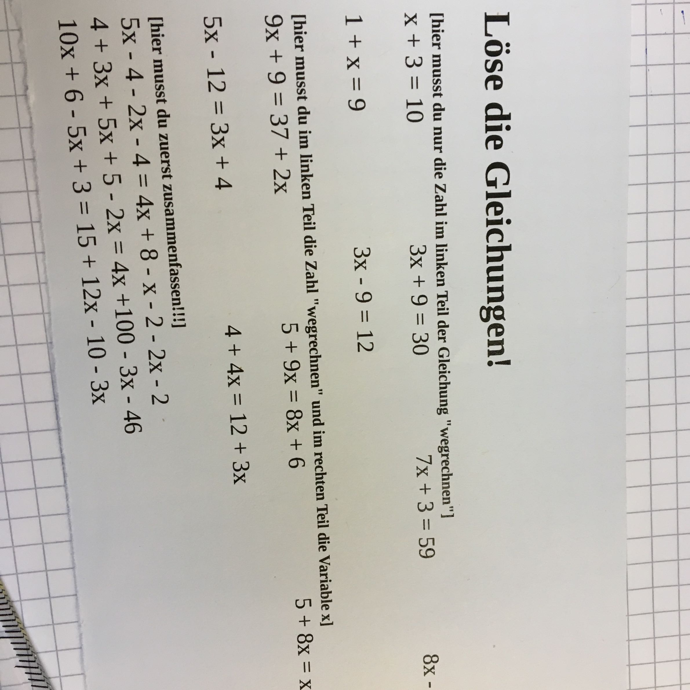 Kann Mir Jmd Das Erklaren Bitte Ich Verstehe Gleichungen Nicht Und Morgen Schreibe Ich Einen Mathetest Mathe