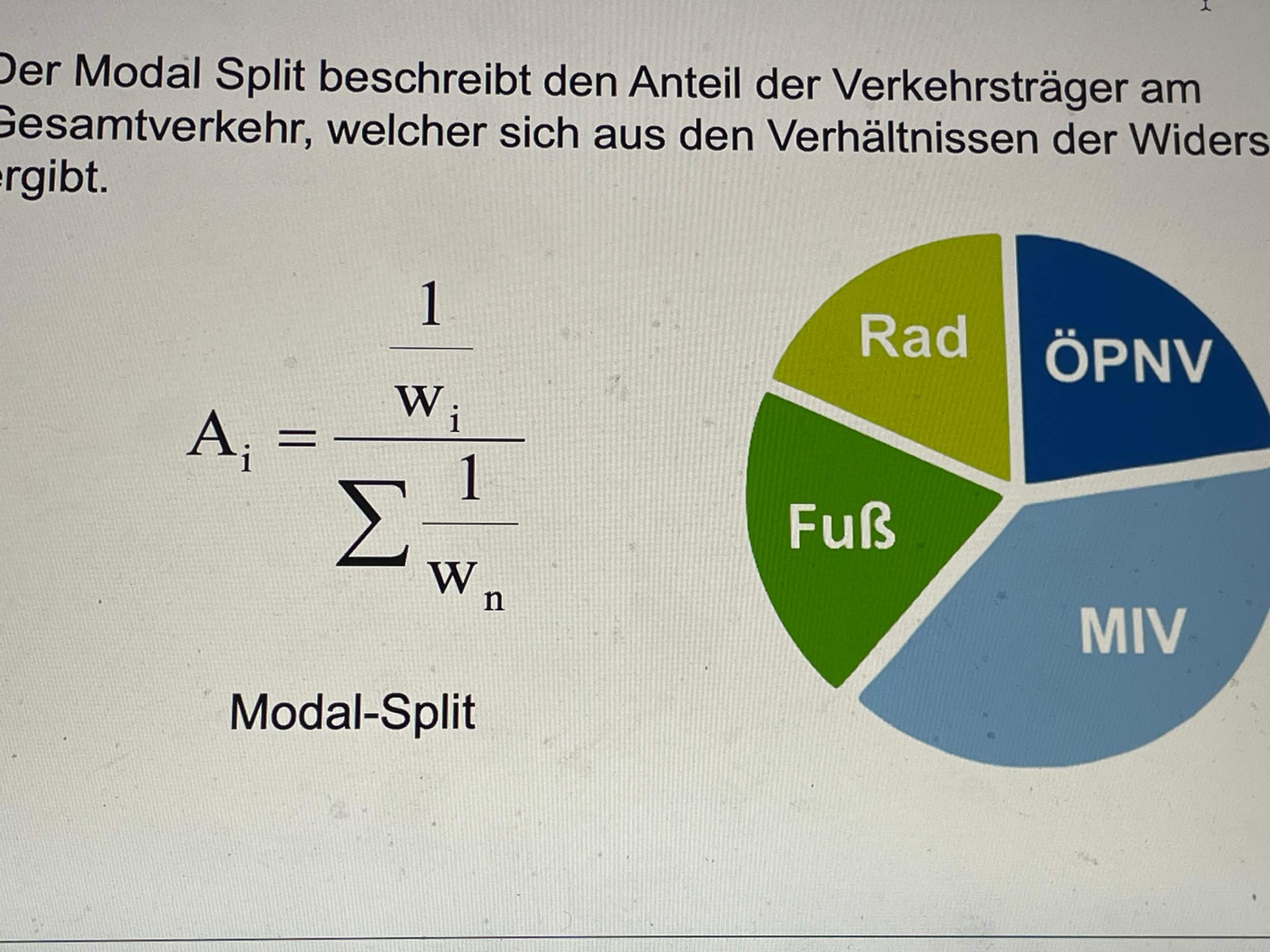 Kann mir wer diese Formel zum Modal-Split erklären? (Studium, rechnen ...