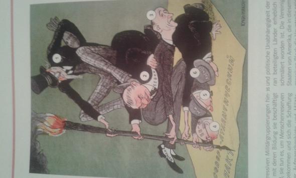 Amerika & die Europäer, Sowjetische Karikatur, 4. April 1949 - (Schule, Geschichte, Europa)