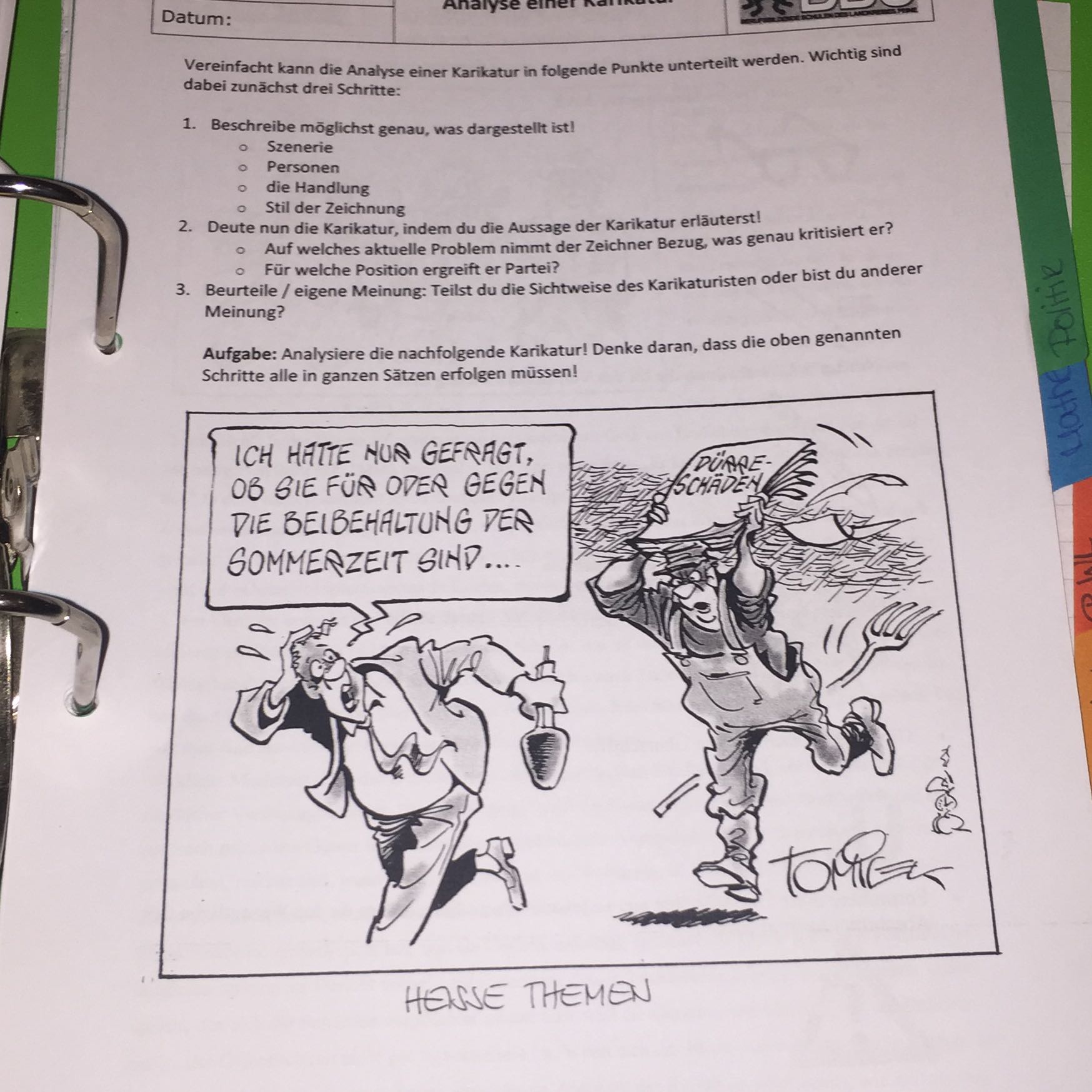 Karikatur interpretieren hilfee? (Schule, Interpretation)