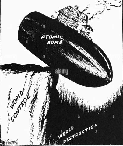 Karikatur Interpretieren Kalter Krieg Atombomben?