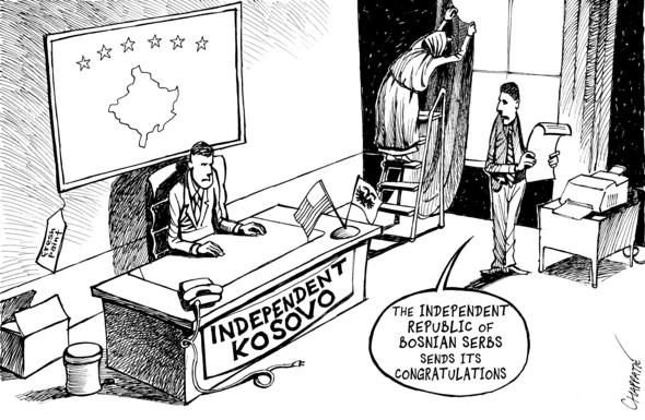 Karikatur Interpretieren Kosovo Krieg Geschichte Interpretation