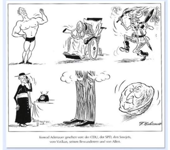 Karikatur: Konrad Adenauer im Spiegelbild der Karikatur?
