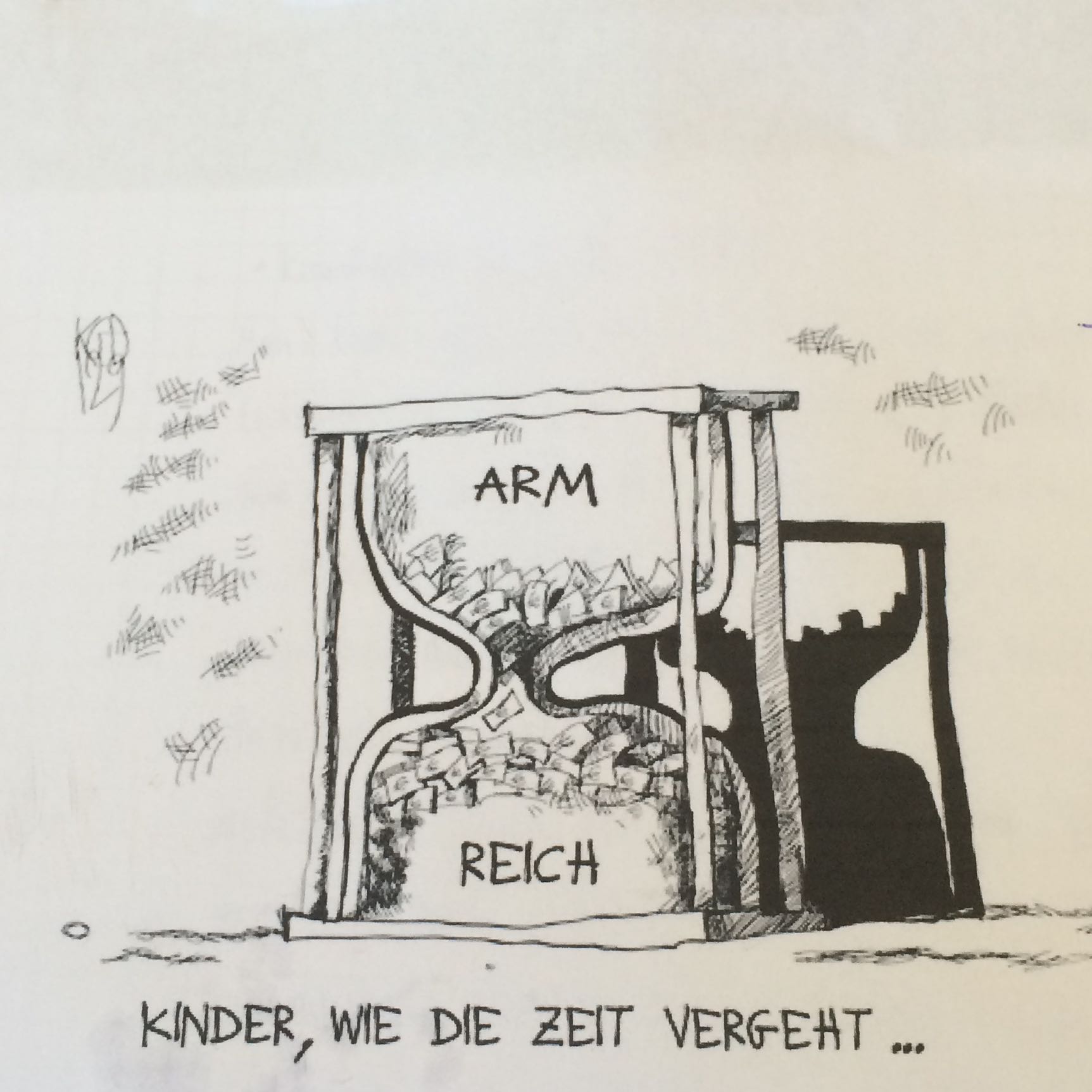 Karikatur Zu Armut Erklaren Schule Geld Prasentation