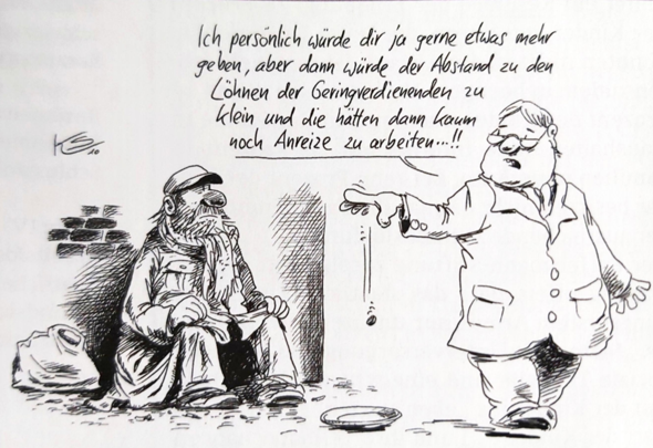 Karikatur Zu Armut Interpretieren Politik