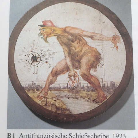 Antifranzösische Schießscheibe, 1923 - (Geschichte, Karikatur, Weimarer Republik)
