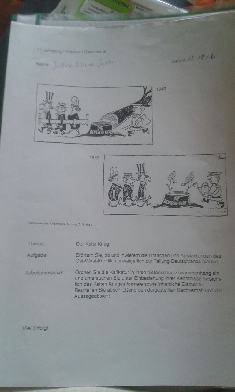 Karikatur auswerten vorraus Karikaturanalyse schreiben, brauche Hilfe (Thema: Kalter Krieg