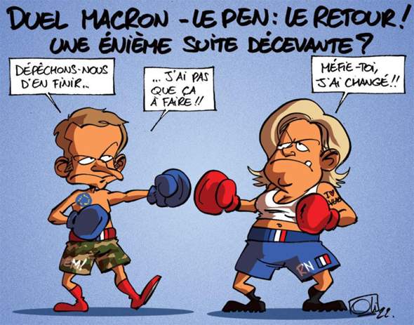 Karikaturanalyse zum Thema "Wahl in Frankreich"?