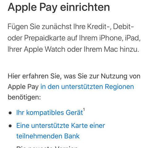Hier einmal das wo das bei Apple Pay steht von der debitkarte - (Apple, iPhone, Wirtschaft und Finanzen)