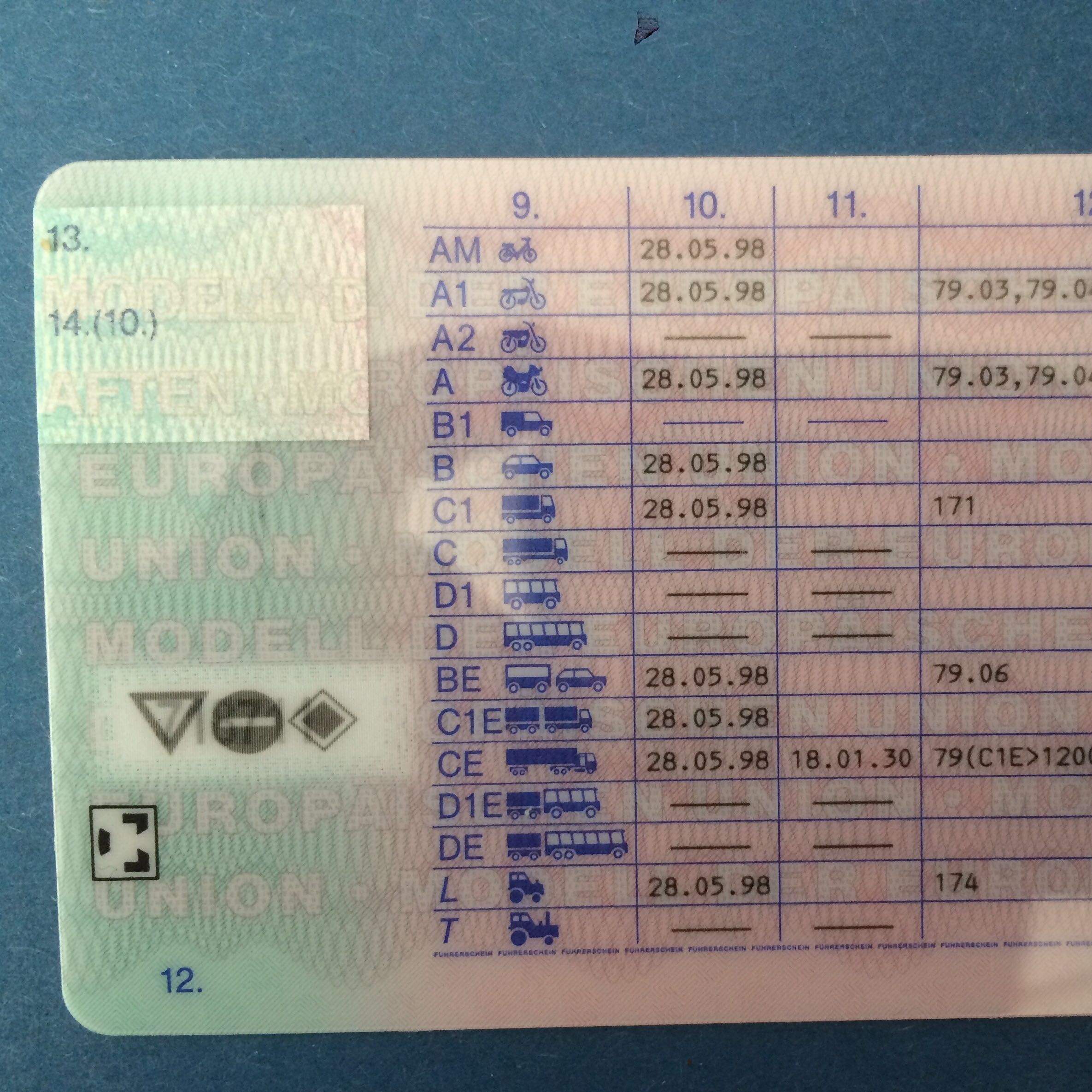 Kartenführerschein - Sehhilfe nicht eingetragen? (Führerschein, Brille ...