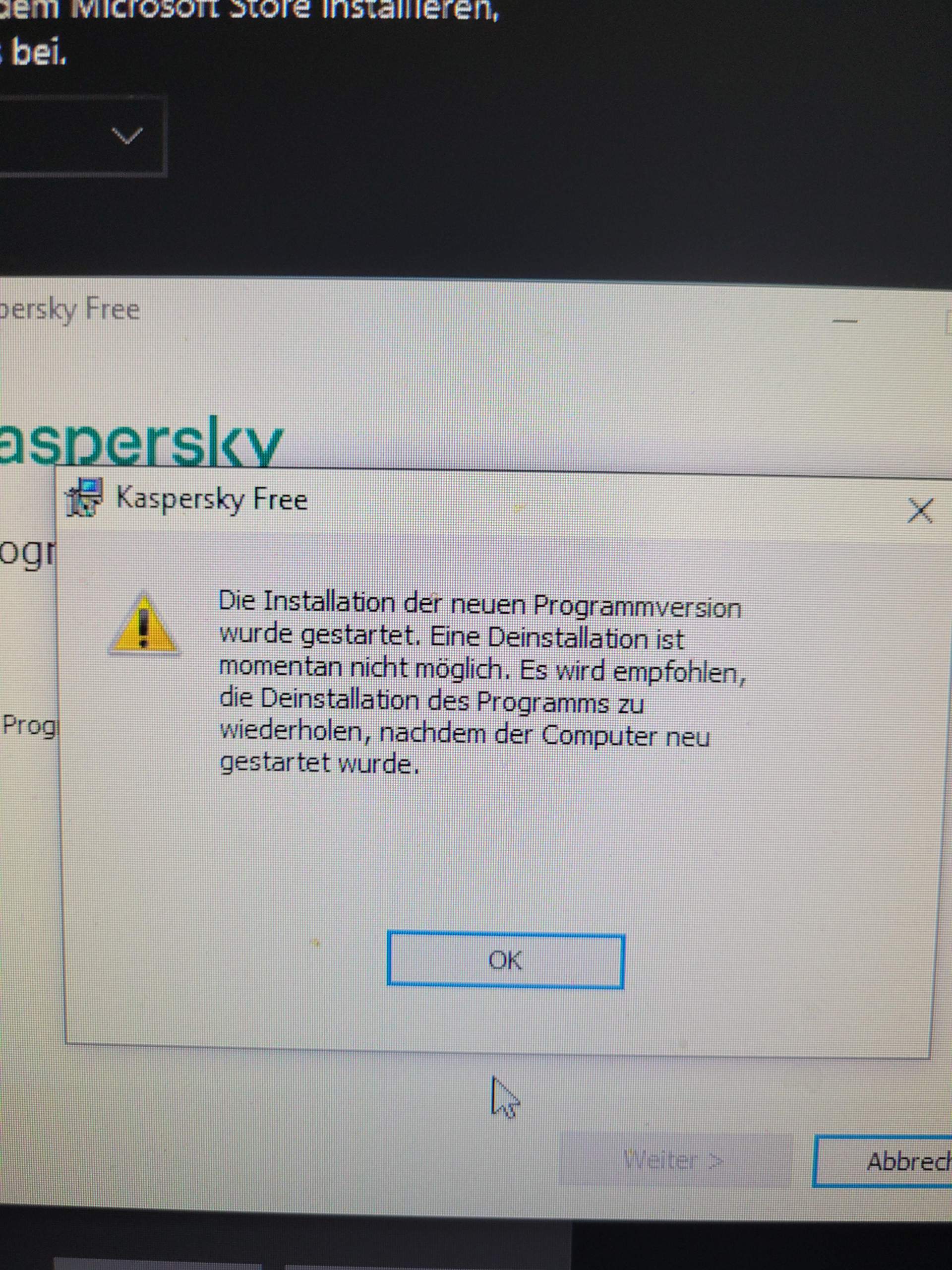 Was passiert, wenn ich Kaspersky deinstalliere?