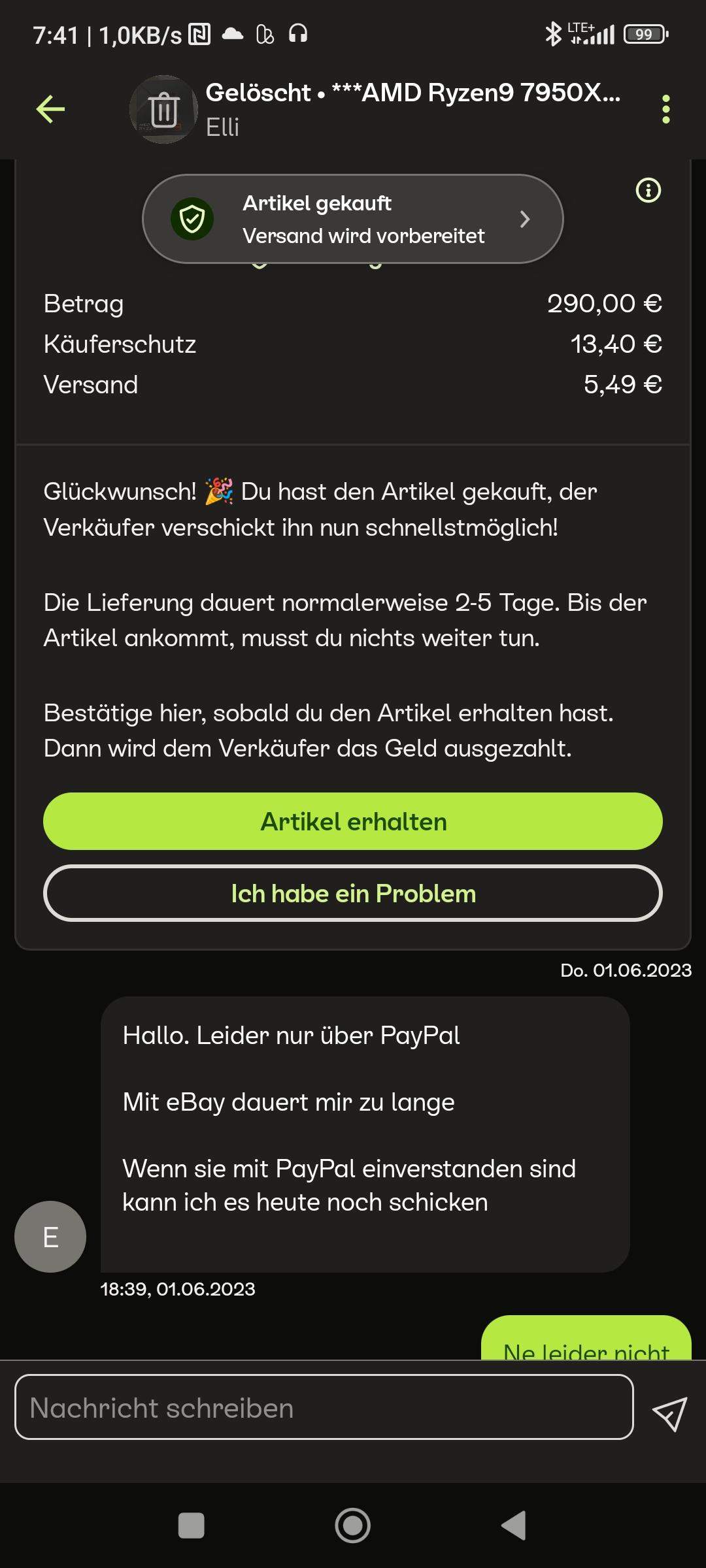 Kauf auf eBay Kleinanzeigen abbrechen? (Versand, PayPal, Betrug)
