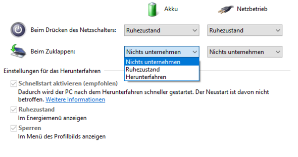 Energieoptionen - (PC, Windows 10, Laptop)