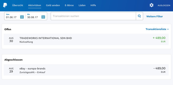 Kein Guthaben Auf Paypal Konto Nach Ruckerstattung Wirtschaft Und Finanzen Ebay