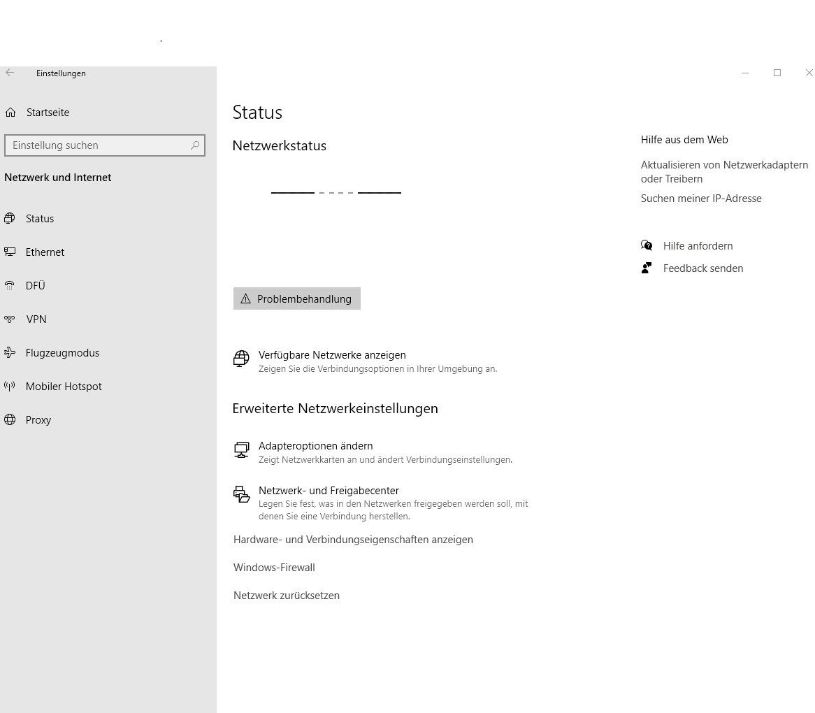 kein obwohl durch Lan Kabel vorhanden