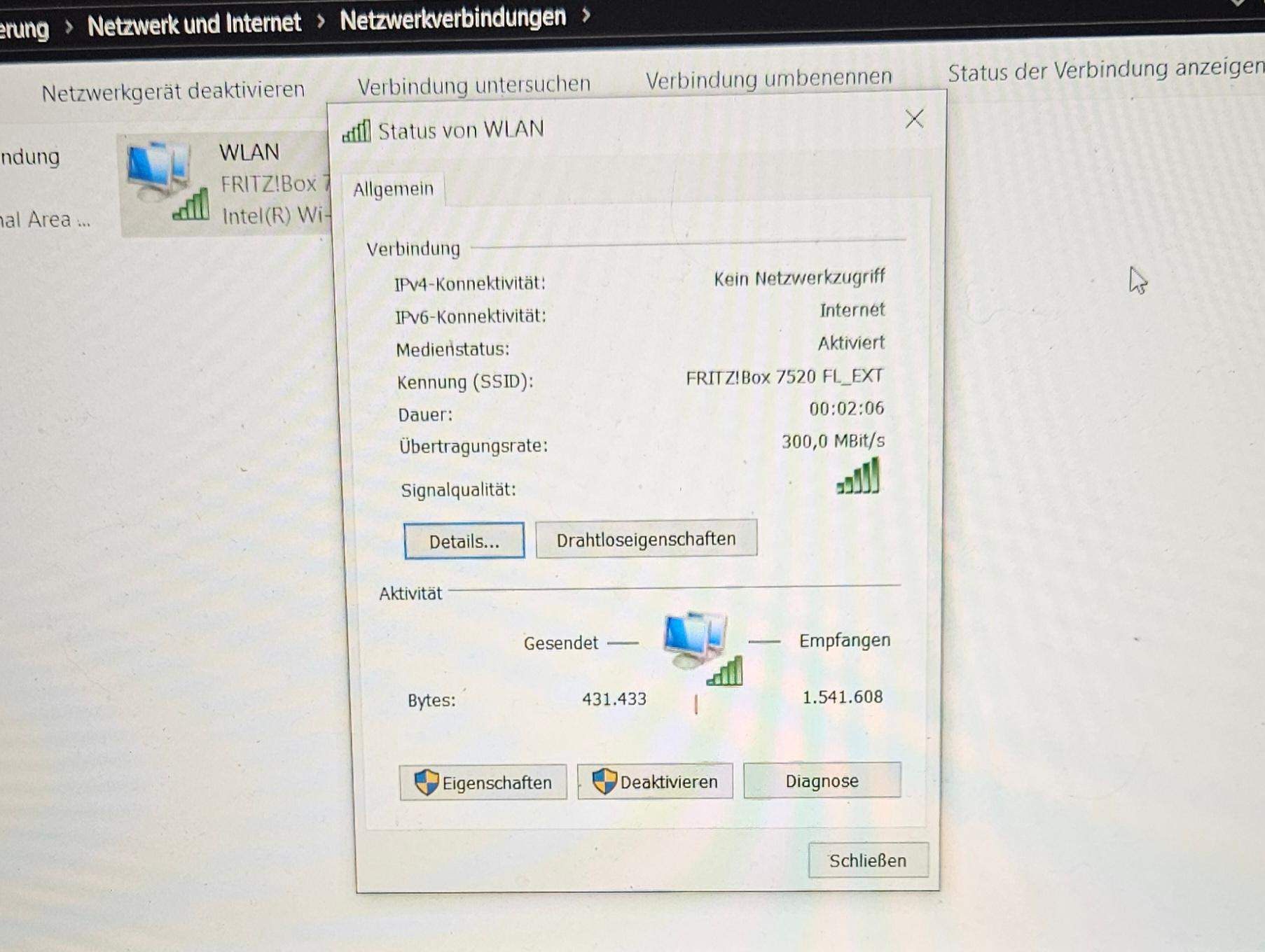 Keine IPV4 Verbindung? (Internet, WLAN)