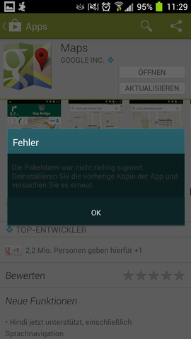 fehler : keine lizenz - (Play Store, app lizenz)