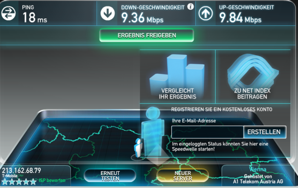 Ookla Speedtest - (huawei, T-mobile, homenet)
