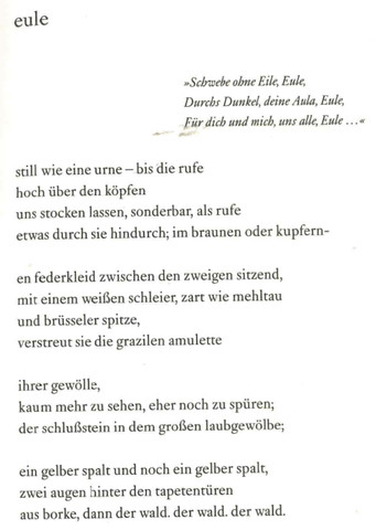 Komplettes Gedicht eule von Jan Wagner - (Literatur, Gedicht, Lyrik)