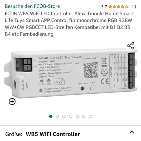 LED Strip Streifen inkl. Controller + Netzteil - RGB ca. 0,3 Meter