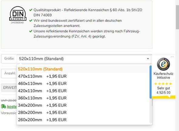 Kfz Kennzeichen Kaufen Jetzt Online Bestellen