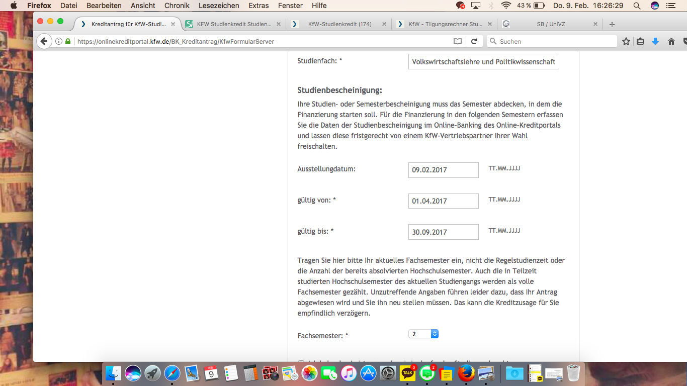 Kfw Studienkredit - Antrag Studienbescheinigung ? (Studium, Kredit ...